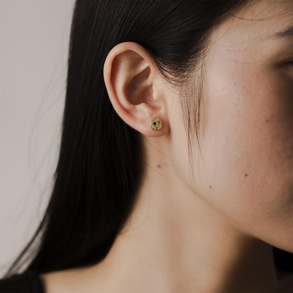 ANDYWEN 925 Sterling Silver A Pair Of Gold Faux Zircon Stud Earring Luxury Fine Jewelry For Women