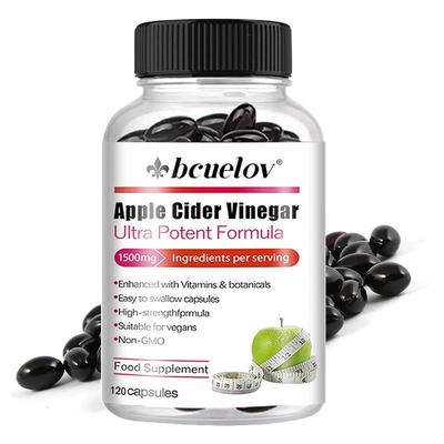 High-concentration Apple Cider Vinegar Capsules, Each Serving Contains 1500 Mg of the Ingredient, 120 Capsules.