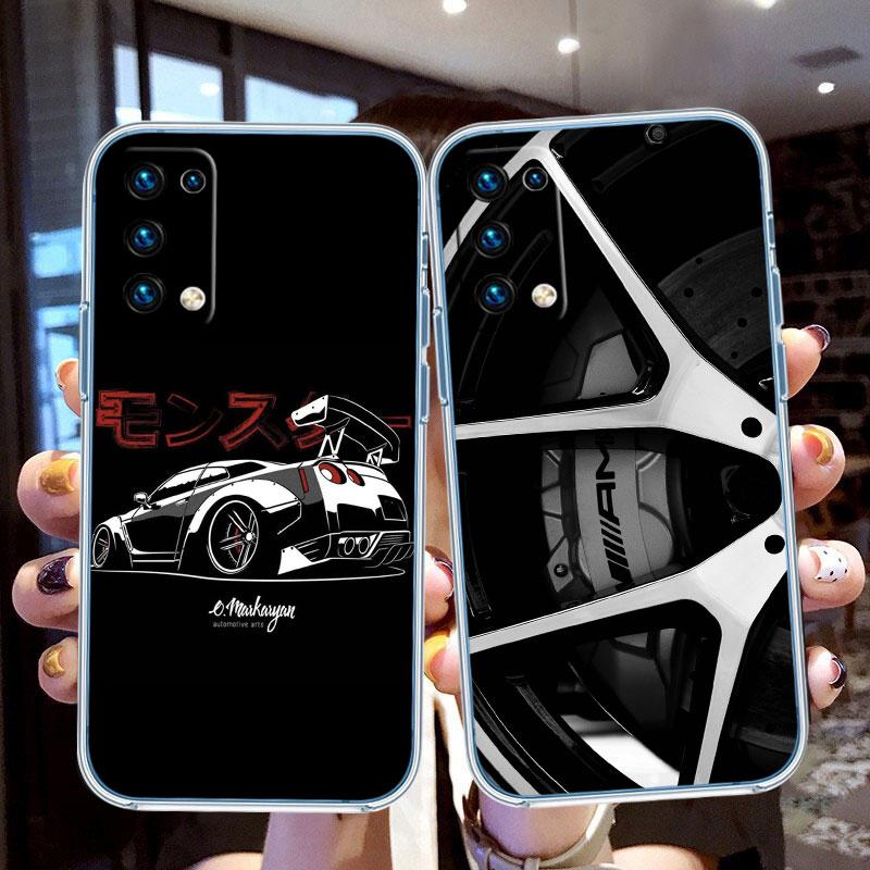Supercar Super Wheel Car Calipers Transparent Phone Case for Motorola Moto G7 G8 G9 G84 G85 G73 G24 G15 Z2 Play Power Plus