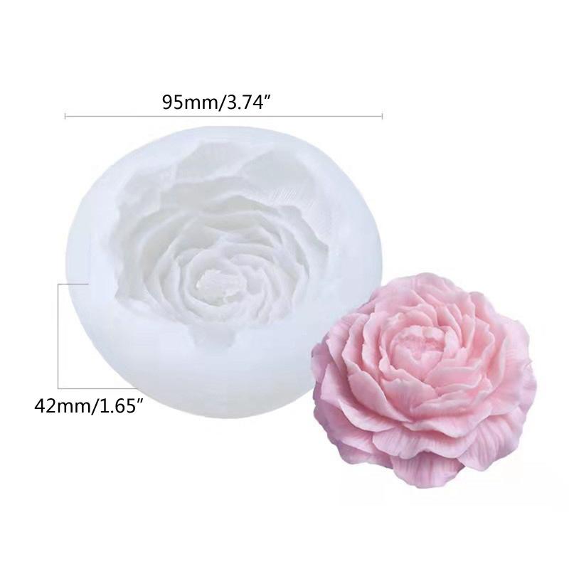 Pfingstrosen-Silikonform Kerzenherstellung 3D-Blumenkerzenformen für Bienenwachs Kuchen Dekoration Backform für DIY-Herstellung