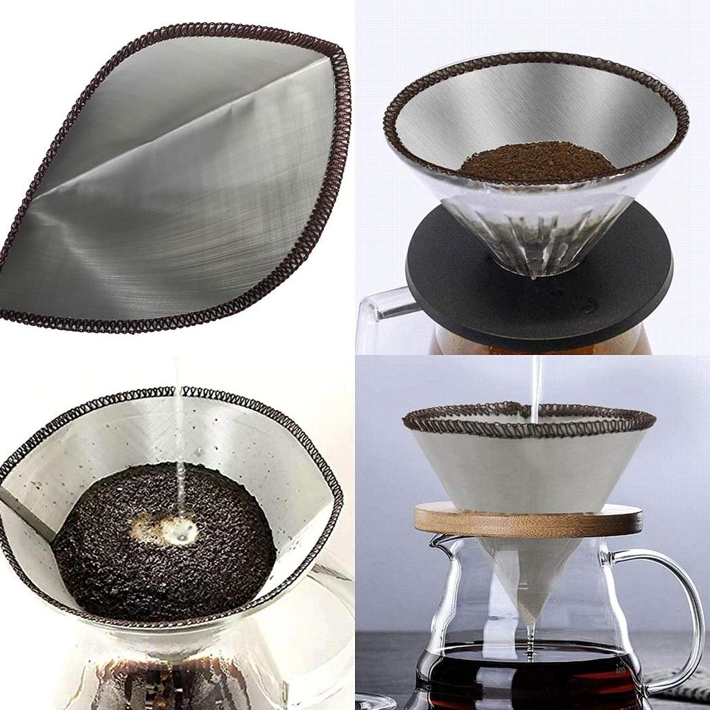 Rplanning Coffee Drip Mesh Filter, Large, Reusable Stainless Steel, Extracts Oils Effectively