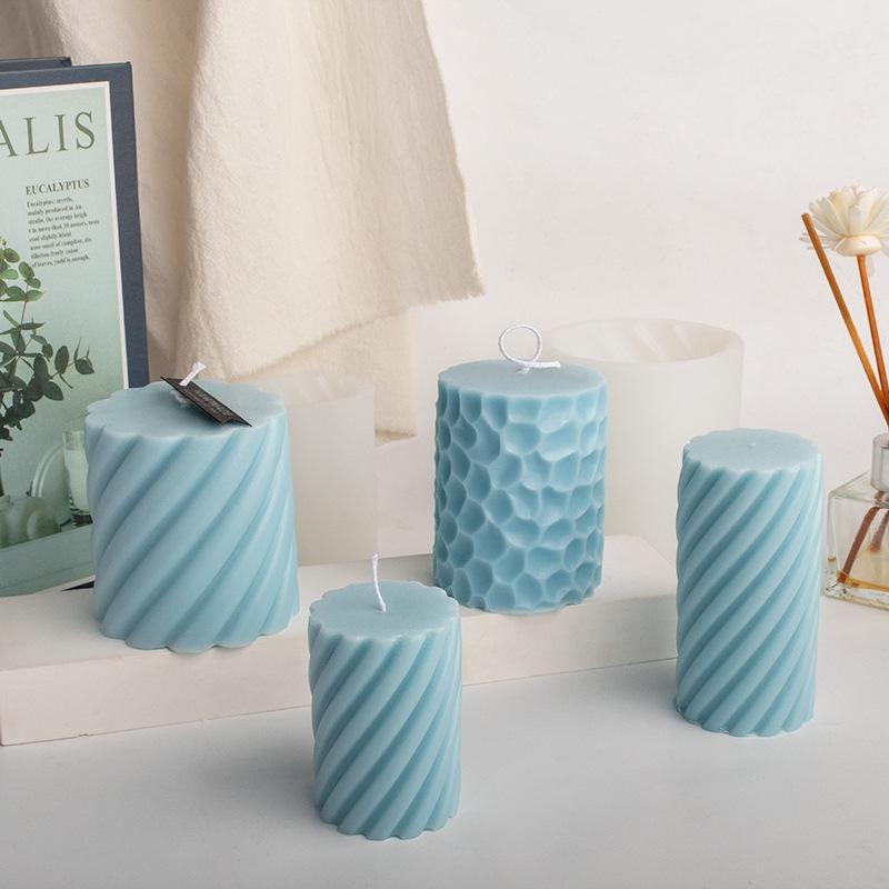 Spiral Cylinder Silicone Mold For Handmade Scented Candles Car Diffuser Stone Soap Plaster Craft