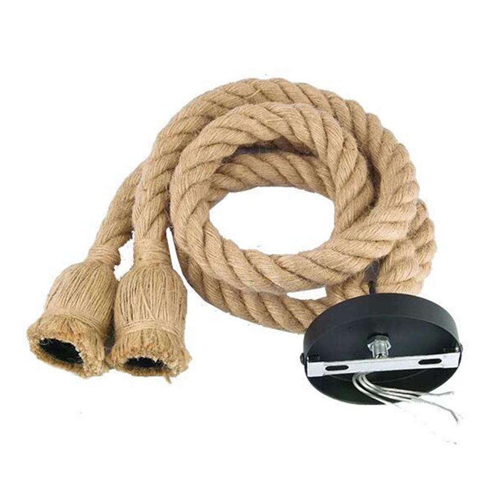 Pendant Light Hemp Rope Retro Industrial Style Hanging Lamp Ceiling Lamp Jute Rope for Clothes Shop Coffee Shop Bar