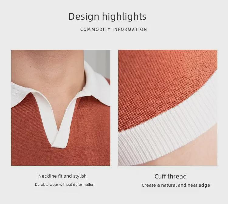 Trendy Japanese Men's 2023 Summer Polo Shirt - Solid Color, Short Sleeves