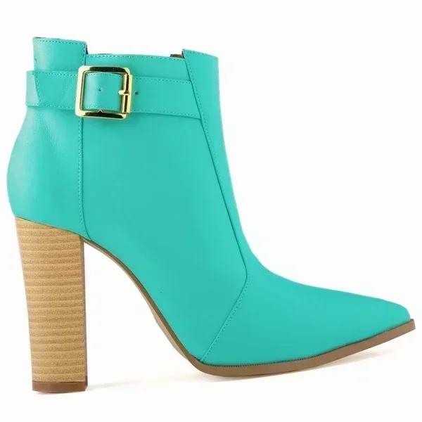 

Женские ботильоны Зимняя Осенняя Мода Острый Носок 11см Толстый Высокий Каблук Женская Обувь На Каблуке Сексуальный Ночной Клуб Красные Короткие Ботинки 35