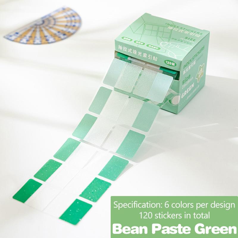 120Sheets Transparent Pearl Pearlescent Sticky Tabs Back Adhesive Writable Sticky Notes Aesthetic Stationery Blank Sticky Note