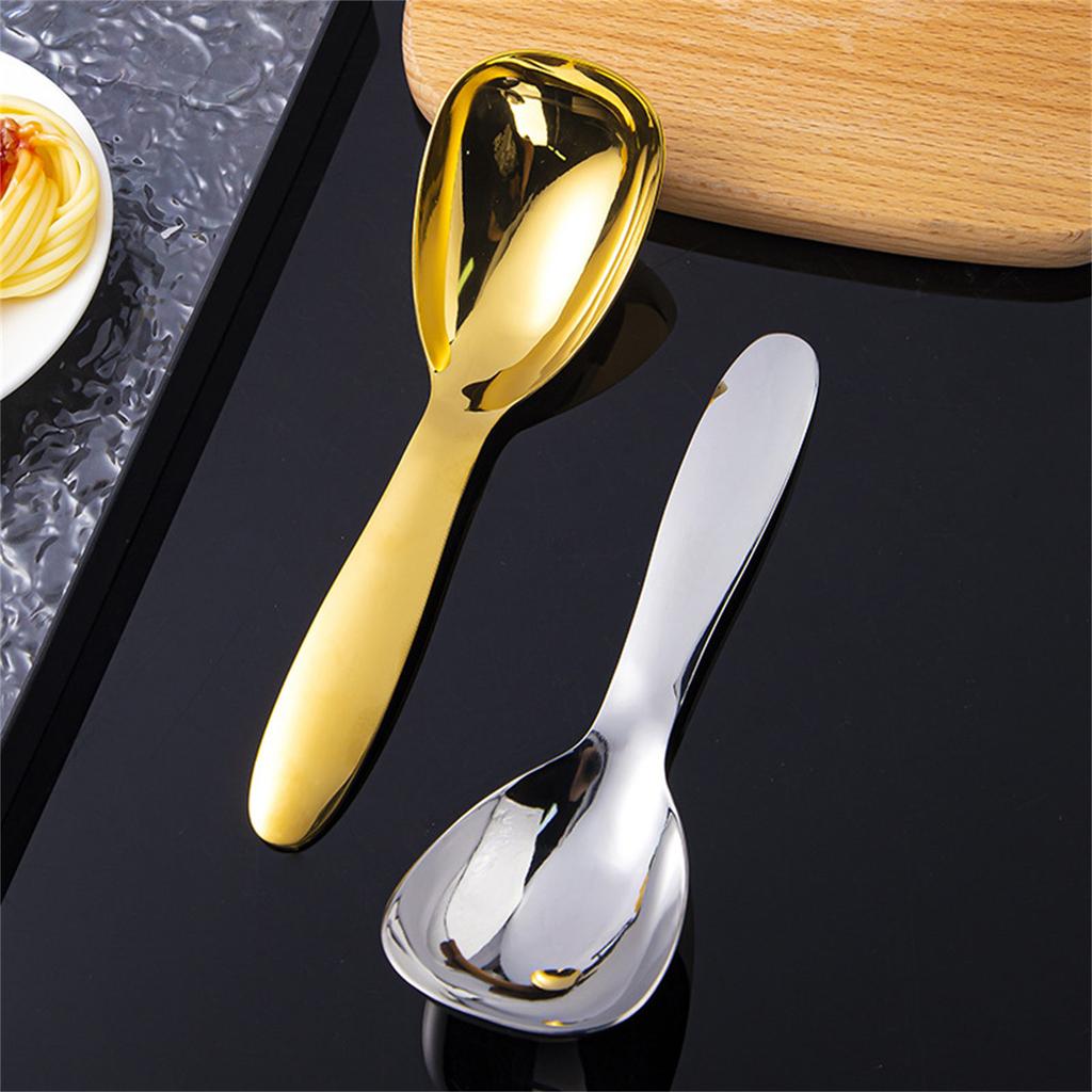 Dicke Suppenlöffel mit kurzem Griff Edelstahl Löffel Küchenreisspatel Löffel Große Esslöffel Spülmaschinenfest
