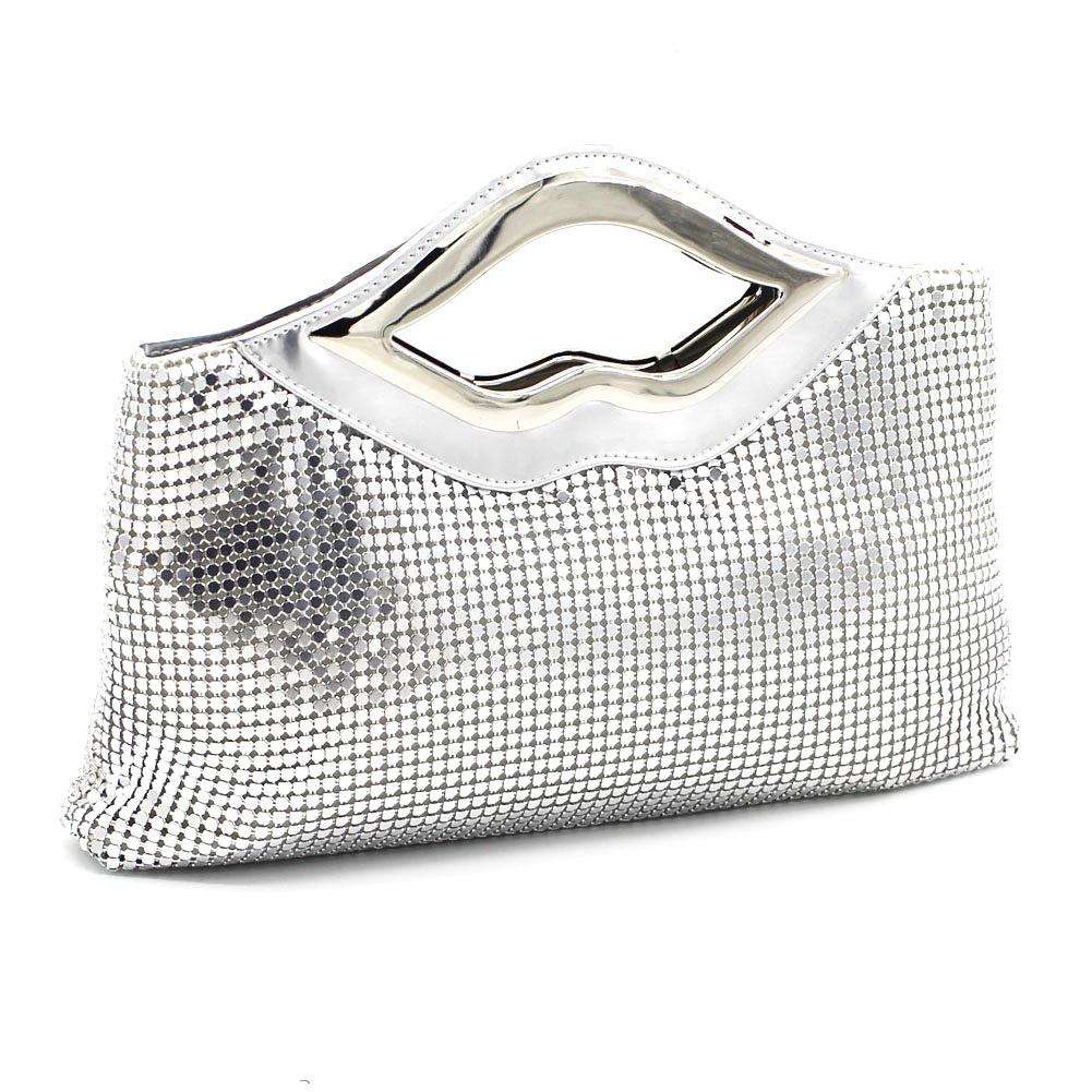 

Elegant Women s Aluminum Clutch: Fashionable Crossbody Handbag for Evening Gowns and Qipao срібний