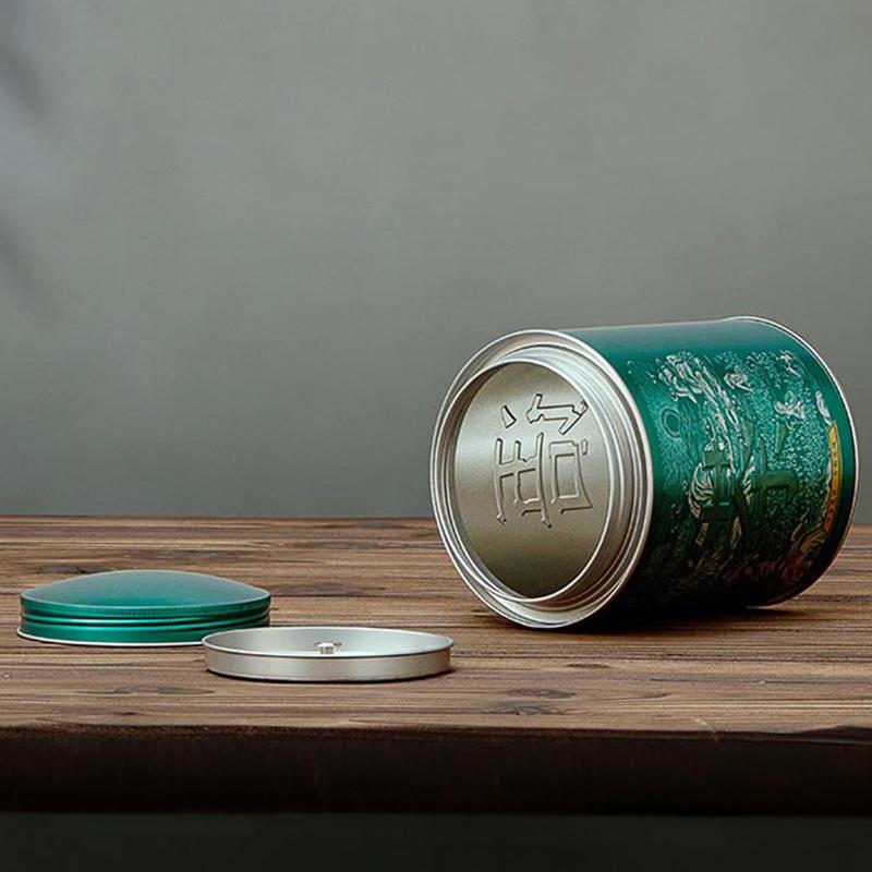 Small Sealed Tinplate Tea Jar - Wrought Iron Decorative Storage Container for Loose Tea