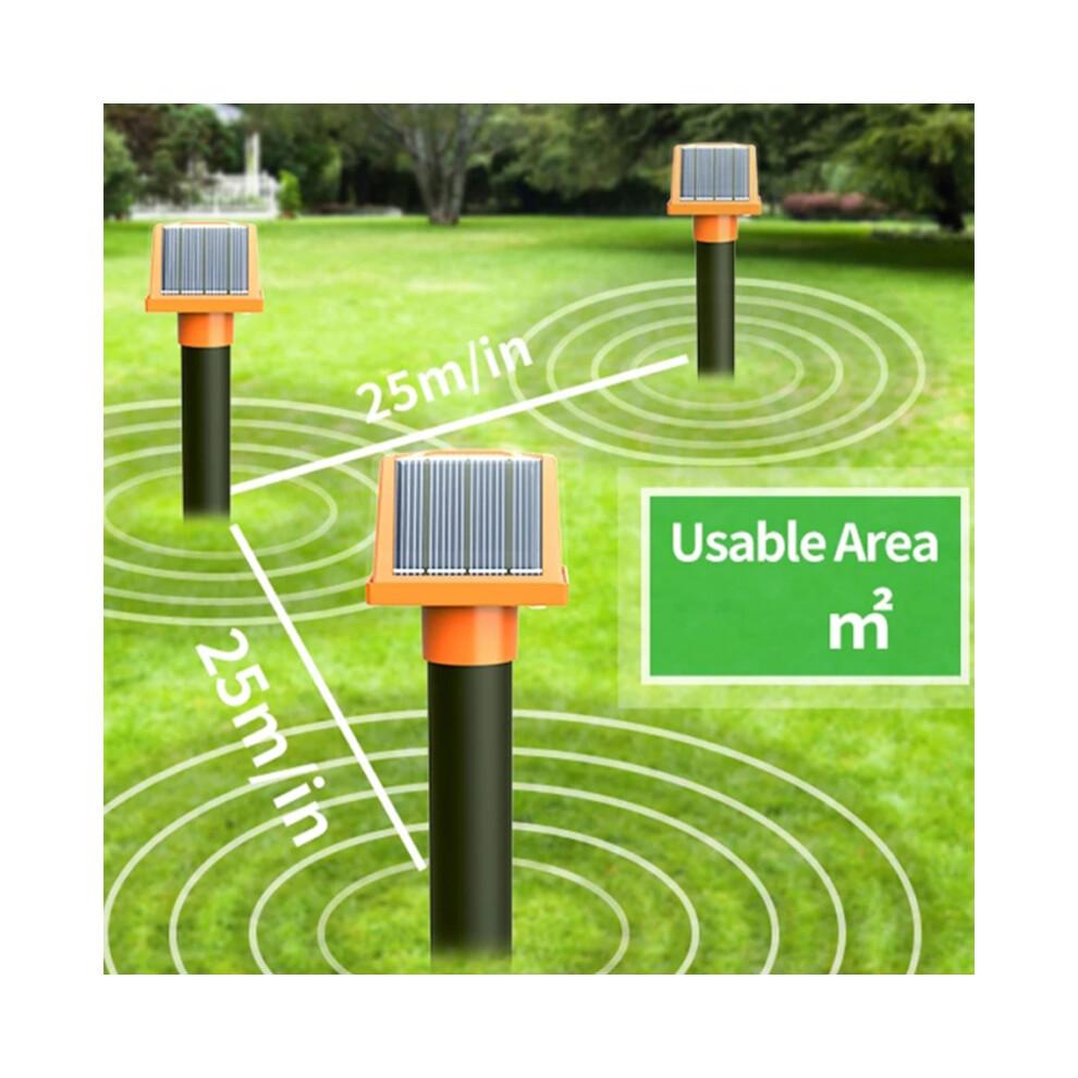 (2pcs) Solar Ultrasonic Animal Repeller Built-in LED Light buzzer Pulse Drive Away Moles Snakes Repellent For Garden Farm Orchard