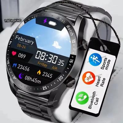 New 1.5 Inch Smart Watch Men Bluetooth Call Heart Rate ECG Health Fitness Sports Watch IP68 Waterproof Business Man Smartwatch