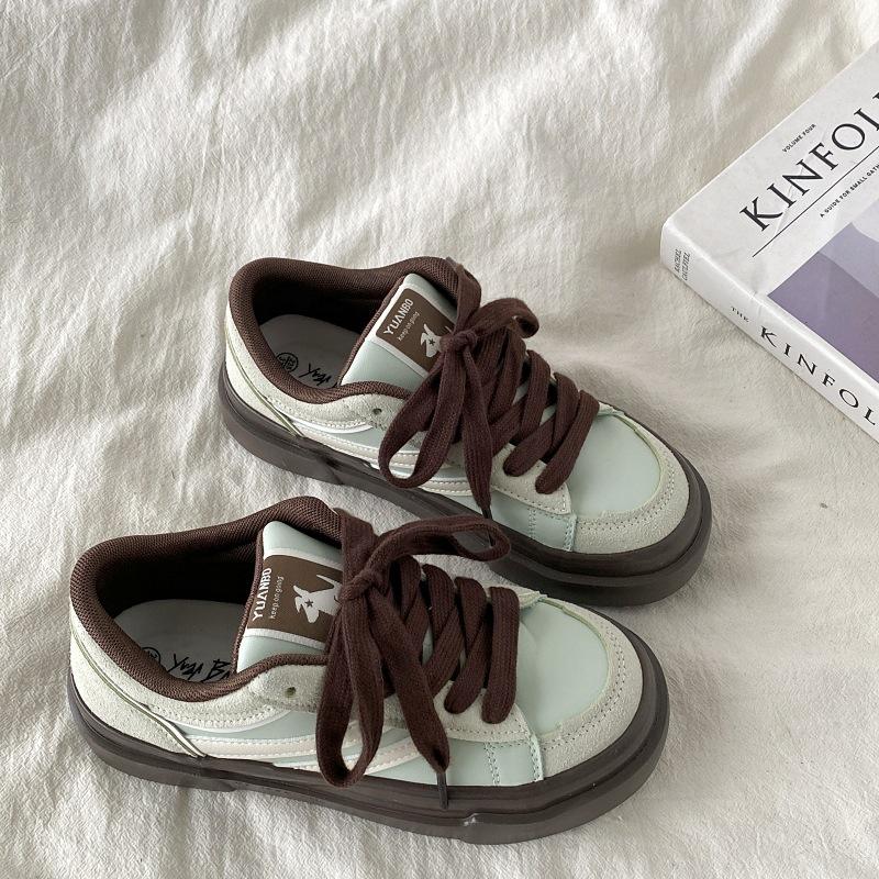 Нишевые ретро мятно-зеленые кеды женские 2 весна новая студентка универсальные на платформе повседневные спортивные туфли 35