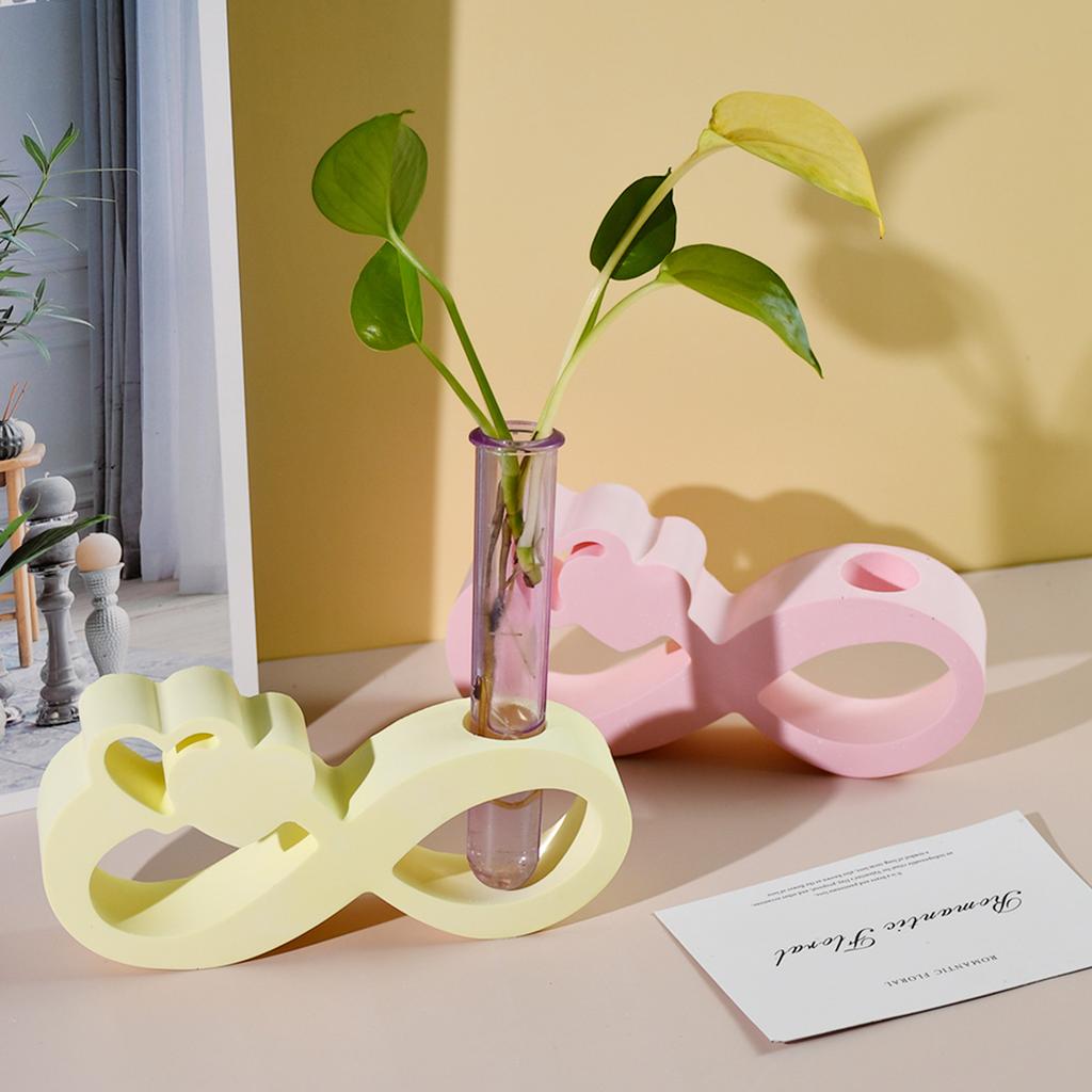 Hydroponic Vase Silicone Mold DIY Infinite Love Test Tube Water Culture Vase Gypsum Epoxy Resin Molds Crafts Home Desktop Decor