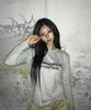Maidibbeullumemolijeu Mm Text Long Sleeve Tee(Grey)