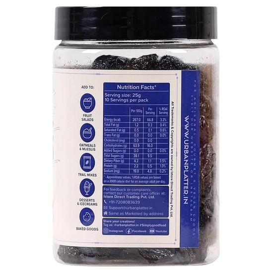 Urban Platter Entsteinte kalifornische Pflaumen, 250g [Getrocknete Pflaumen | Ballaststoffquelle | Ohne Zuckerzusatz]