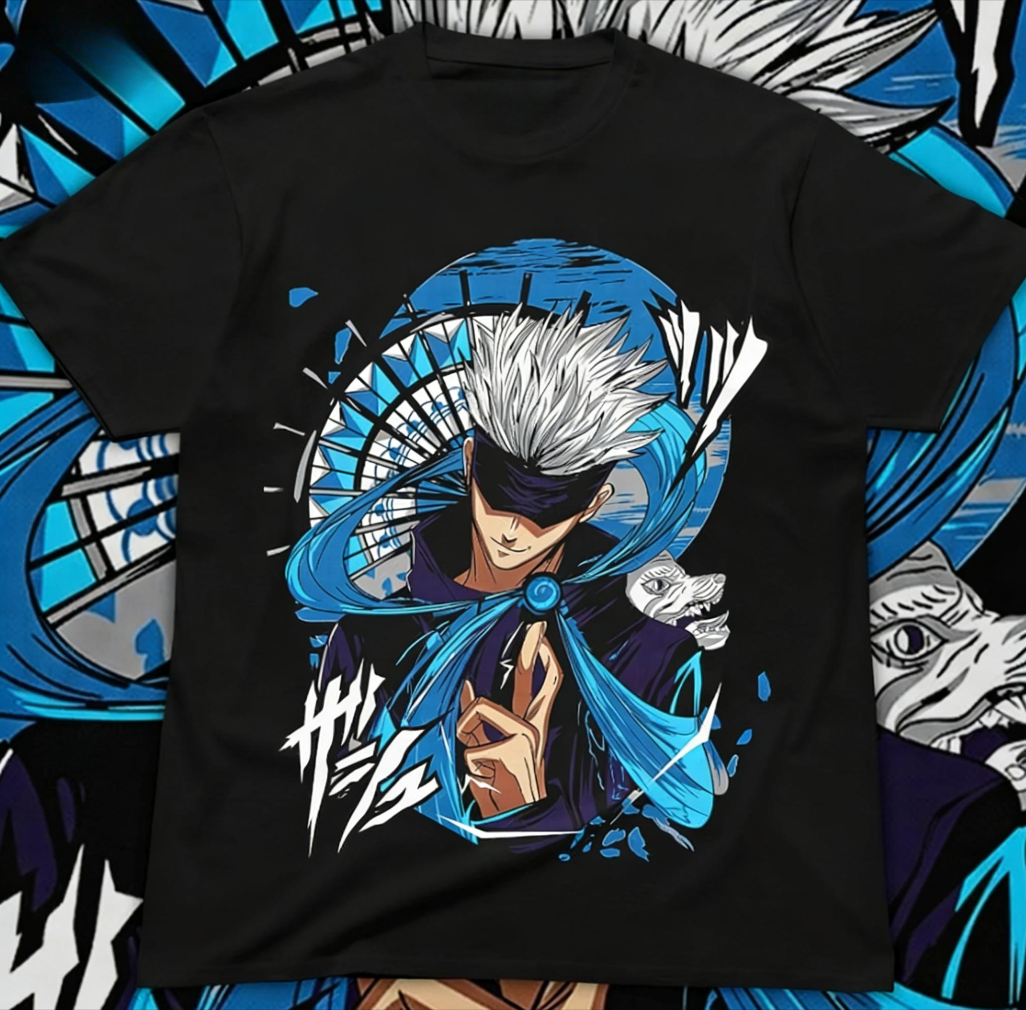 

Gojo Satoru Blue Artwork TShirt Jujutsu Kaisen Anime 2026 Shirt New Cotton Summer Tshirt for Unisex and Women S