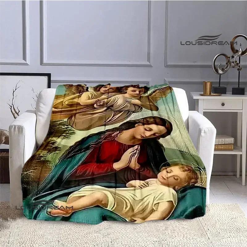 Virgin Mary Faith Print Blanket Flannel Soft Comfort Blanket Home Travel Blanket Kids Warm Blanket picnic blanket birthday gift