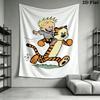 Calvin and Hobbes Wall Tapestry Aesthetic Wall Hanging Printed Fabric Blanket Decorative Tapestries for Bedroom Living Room Home Decor