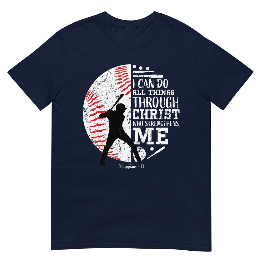 Philippians 413 Baseball Player Graphic With Bible Verse Tshirt S