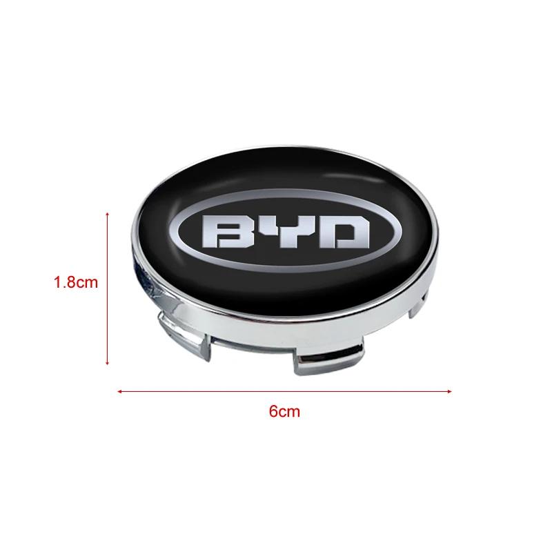 Car Accessories 4pcs 60mm Car Wheel Center Cap Hub Cover Badge for BYD Song Qin Han EV Tang PLUS Song Pro MAX Yuan Accessories