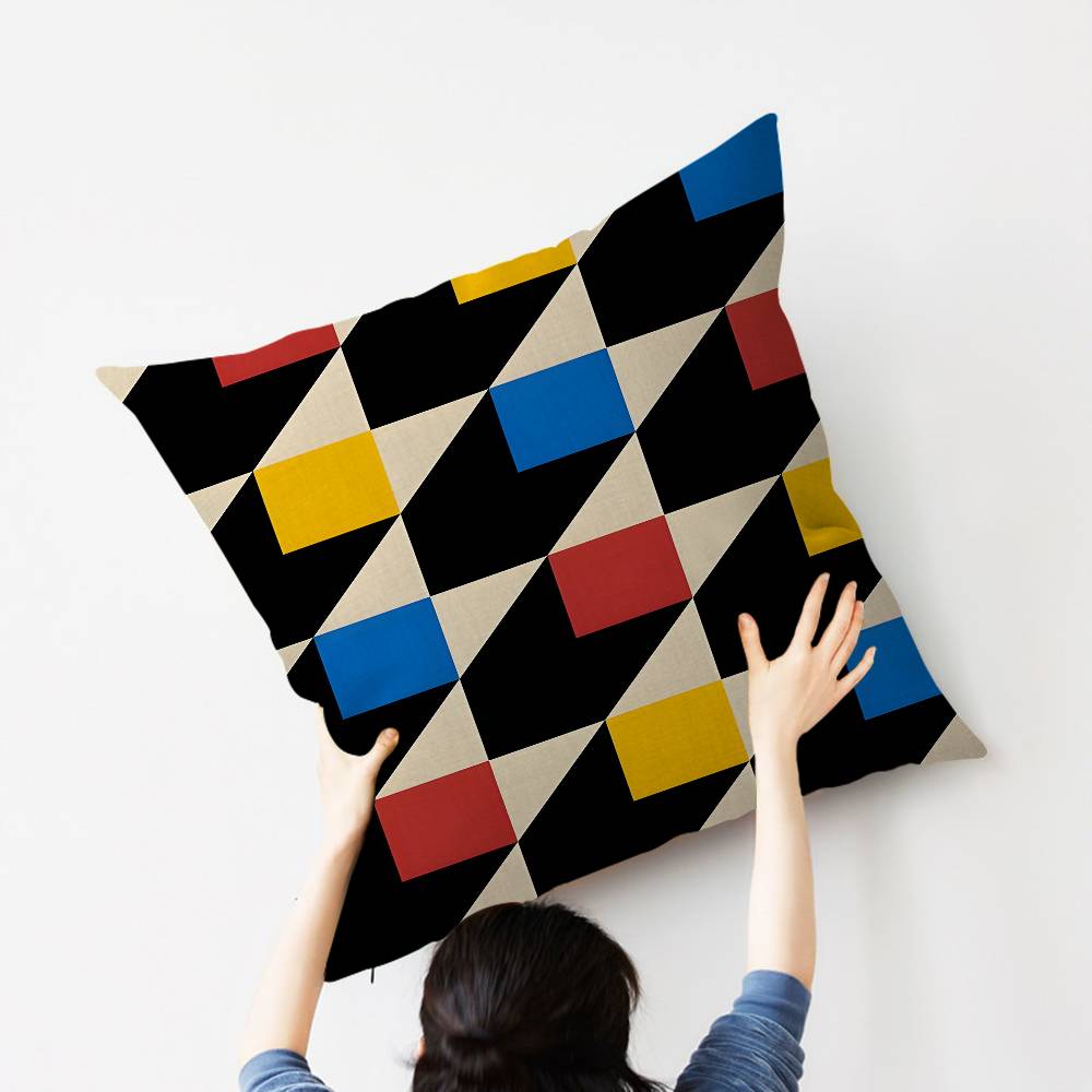 Abstract B-Bauhaus Geometry Cushion Cover Car Throw Pillow Case For Sofa Car Christmas Gift 40X40Cm 45X45Cm