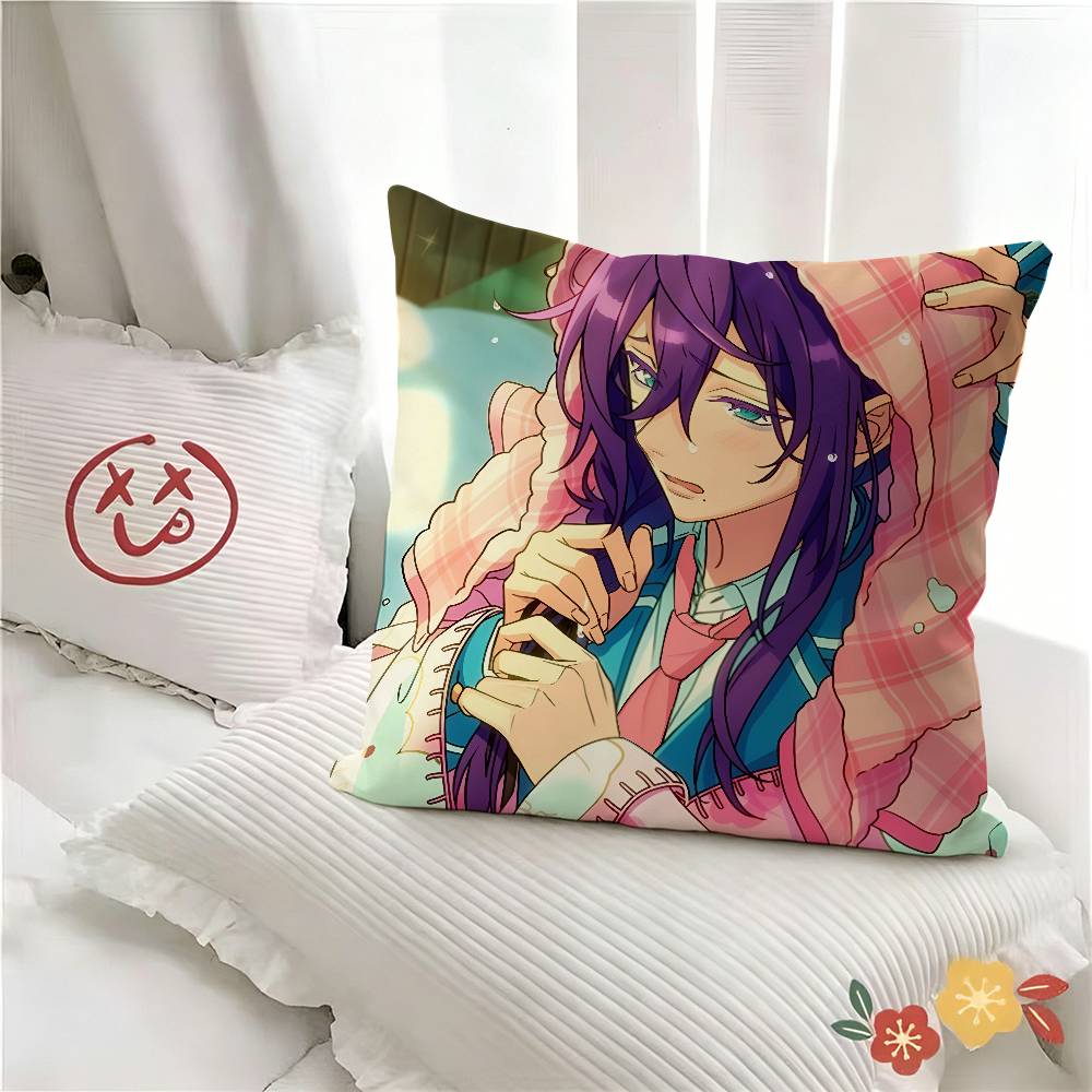 pc Ensemble Stars Pillow Case Fashion Square Pillowcase Bedroom Sofa Room Ins Decoration Leisure