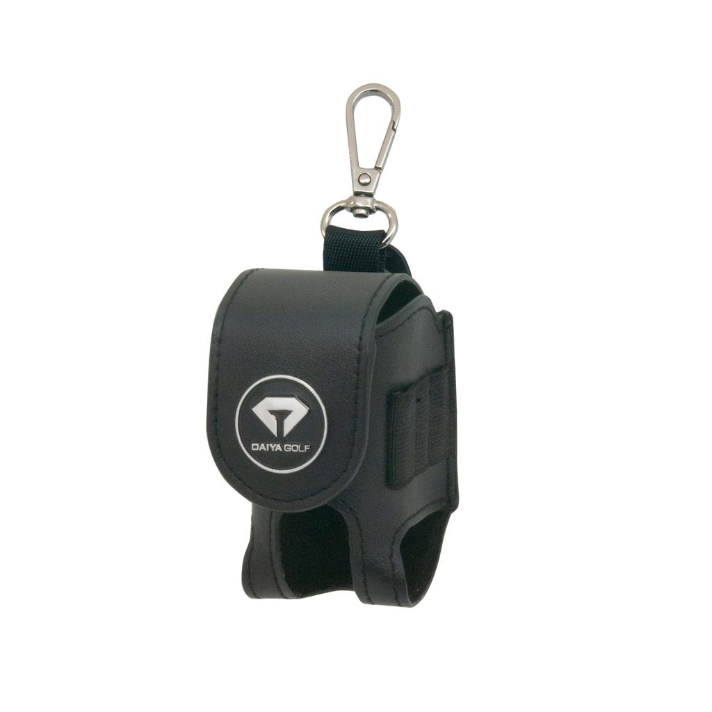 DAIYA GOLF Diamond Golf Ball Case & Marker Holds 2 Golf Balls Rotating Clip for Easy Removal Golf Ball Case Ball Pouch with Marker One Touch