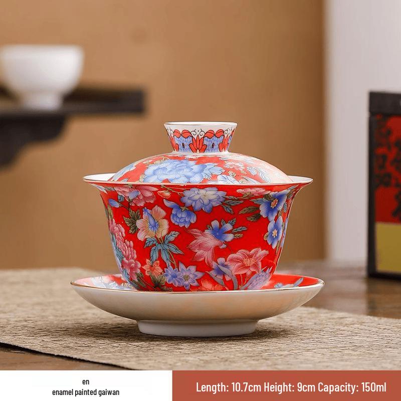 Chaxun Enamel Sancai Gaiwan