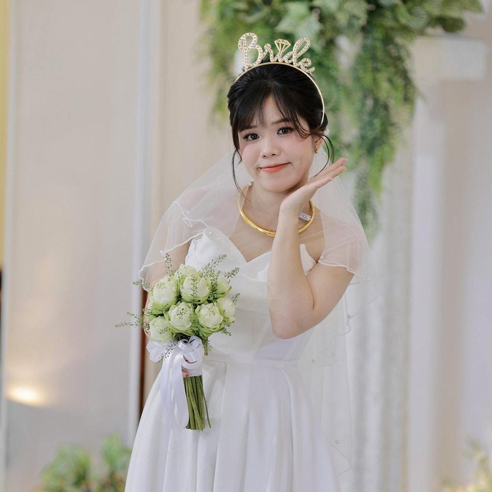 4Pcs/set Veil Bachelorette Party Decor Badge Bridal Wedding Veil  Gorgeous Hair Accessories