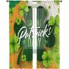 St Patrick Day Clover Lucky Leaves Voile Curtain Living Room Bedroom Kitchen Window Decor Tulle Chiffon Curtains Sheer Polyester Ideal For Area