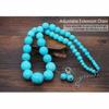 JMXD-European and American Fashion Beaded Necklace Turquoise Collarbone Chain Ethnic Style Female Retro Vacation Necklace