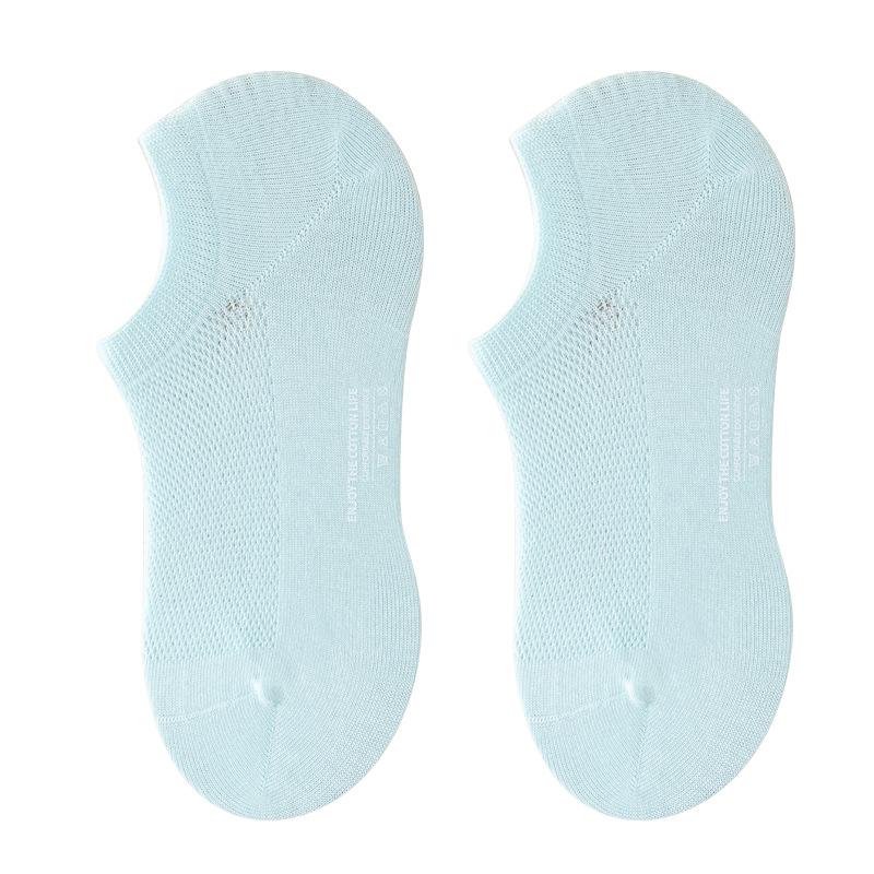 4 Pairs Women's Spring Summer Thin Cotton Socks Breathable Mesh Cotton Ankle Socks Odorless Anti-slip Invisible for Women