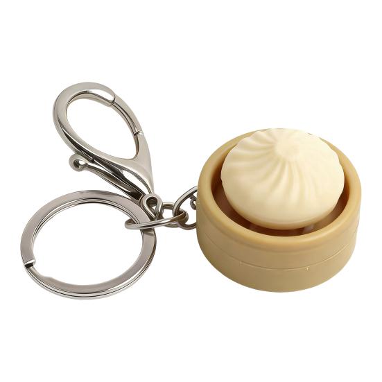 Dumpling Keyboard Fidget Toy Crisp Sound Stress Relief Fidget Clicker Cute Steamed Bun Keychain Portable Fidget Toy for Anxiety Relief And Focus