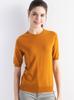 Women's Wool Knit Round Neck Short Sleeve Pullover Top