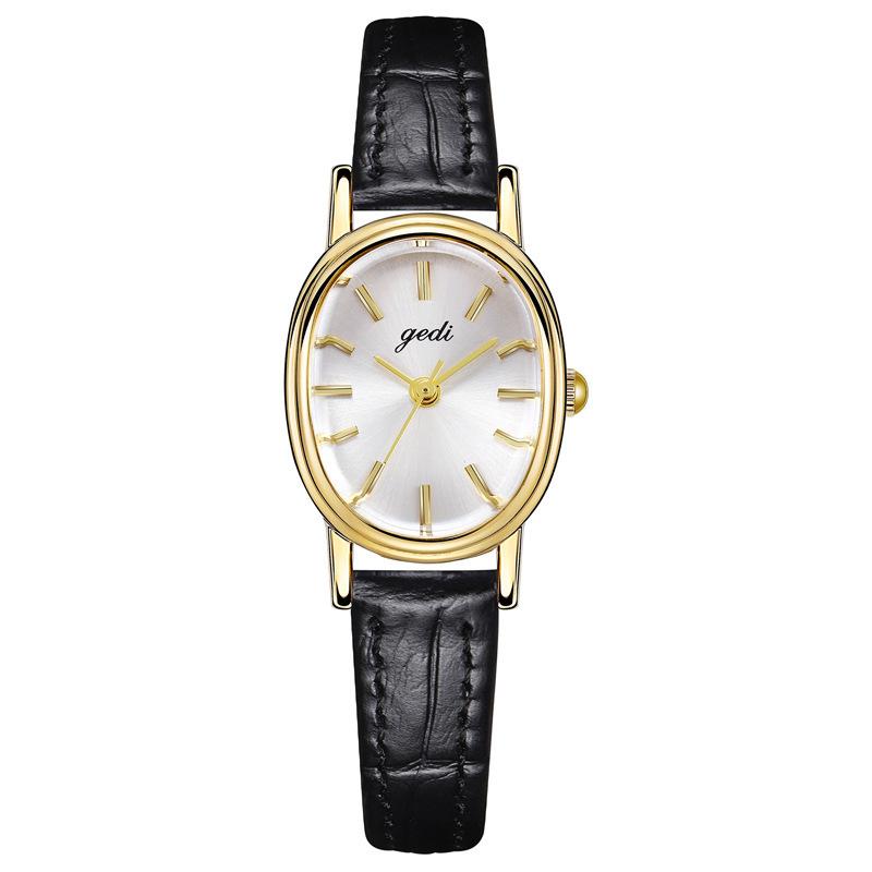 Women'S High-Value Watch, Simple Niche High-End Oval Women'S Watch, Leather Waterproof Quartz Watch