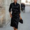 Summer New Women's Clothing, Dress, Temperament Commuter Belt, Solid Color Hip Skirt, Long Dress.