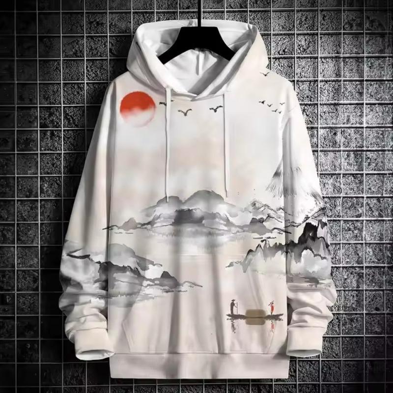 Men's Trendy 3D Printed Hoodie with Star & Number 10 Design - Casual Fashion Pullover, Machine Washable