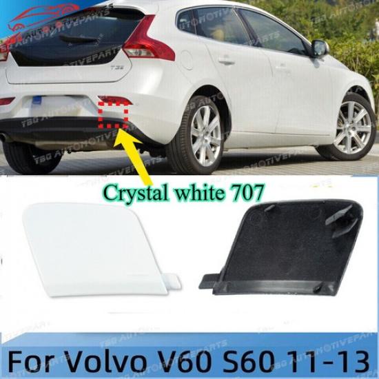 Crystal white for Volvo V40 2012 2013 2014 -  Rear Bumper Tow Hook Eye Cover