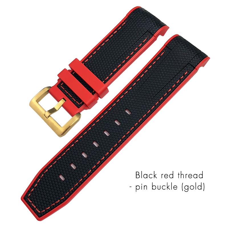 22mm 23mm Curved End Rubber Silicone Watchband Fit for Tudor Black Bay 41mm GMT Pelagos Bronze Two Tone Watch Strap