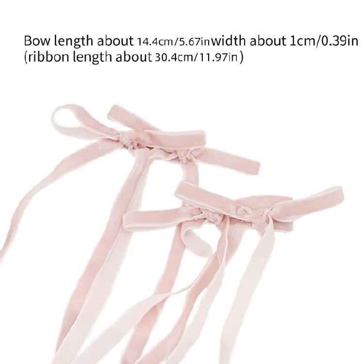 Velvets Bowknot Hair Clip Long Ribbon Hairpins Hair Accessories Hair Side Clips