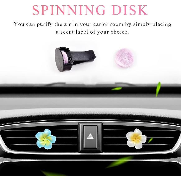 Wevdn 4PCS Flower Car Air Vent Clips, Colorful Tropical Flower Air Freshener Vent Clips with Aromatic Pad, Air Conditioning Outlet Clip Plumeria