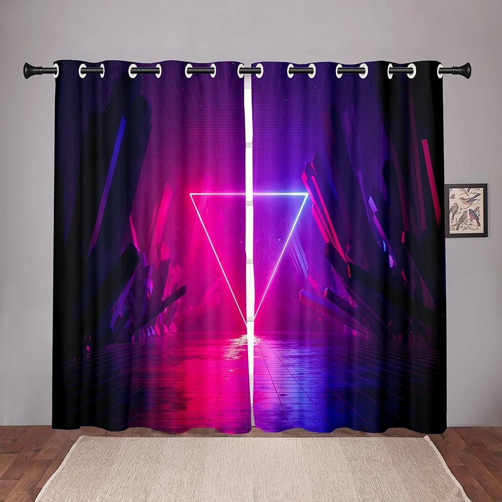Thick Neon Emitted Light Cool Kids Blackout Window Curtain for Bedroom Living Room Bathroom Kicthen Door Hall Home High Shading