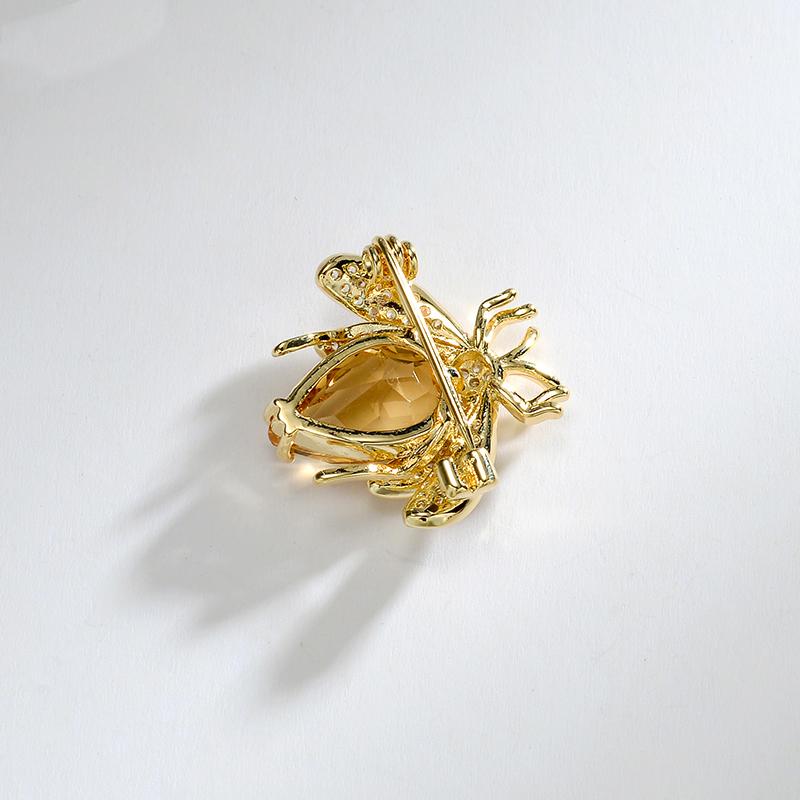 Orange Zircon Crystal Rhinestone Bee Animal Bird Broche Pin New Trendy Brooch Fashion Jewelry Girl Accessories For Women