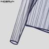 INCERUN Men Long Sleeve Mesh See Through Skinny T-shirts Partywear Clubwear