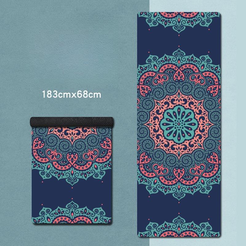 1.5mm Foldable Suede Yoga Mat Natural Rubber Fitness Mat Non Slip Sweat Absorbent Portable Travel Exercise Mat For Pilates