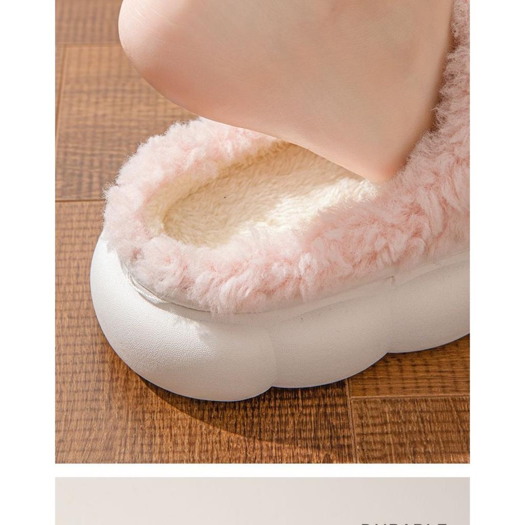 Cute Butterfly Cotton Slippers for Autumn and Winter, Women's Warm Indoor Home, Thick Soled Woolen Slippers
