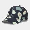 New European and American full-printed avocado pattern baseball cap summer outdoor travel sun protection cap men's and women's sunshade cap