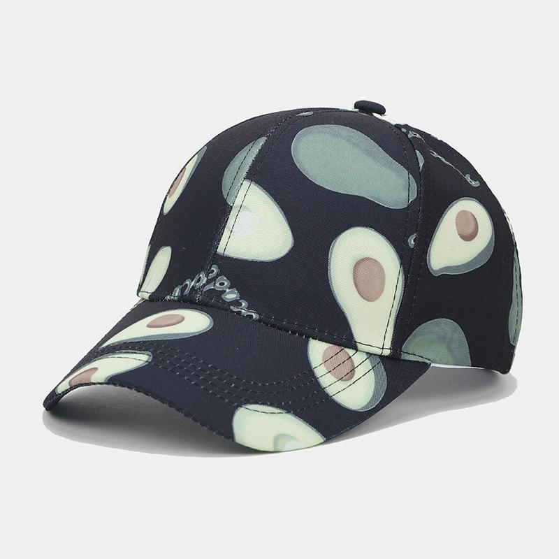 New European and American full-printed avocado pattern baseball cap summer outdoor travel sun protection cap men's and women's sunshade cap