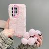 Autumn and Winter Solid Color Plush Suitable for Samsung S25Ultra Mobile Phone Case S24FE Photo Frame Bracket S23plus Protective Case
