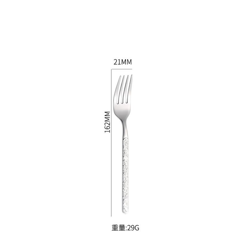 Bright 201 Stainless Steel Embossed Stone Knives, Forks and Spoons Supplies Western Tableware Set Steak Knives, Forks and Ice Spoons